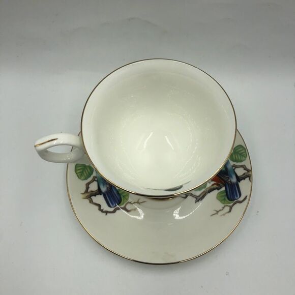 Vintage Gracie Bone China by Coastline Imports Hummingbird Teacup Saucer Set - Picture 4 of 14